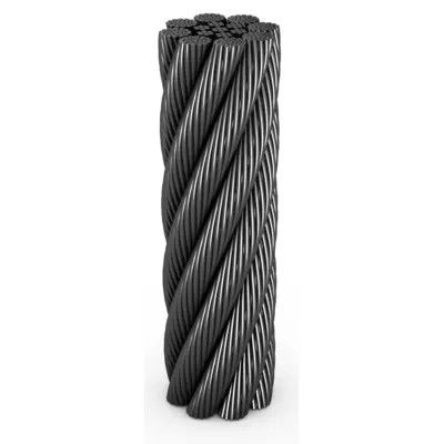 BS Standard Compacted Swaged Steel Wire Rope 8xK26WS IWRC για γερανό