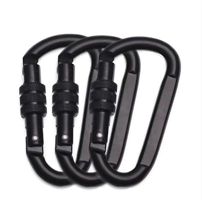 Λευκό φινίρισμα D Hook Αλουμινίου Carabiner για Hammock σε μαύρο OEM αποδεκτό