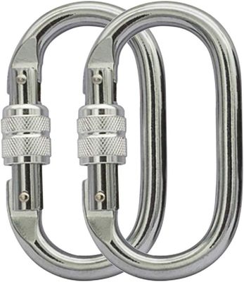 Μπλε αλουμινίου Clip Carabiner βαριά βιομηχανία Twist Lock για Rigging κάμπινγκ hamacs
