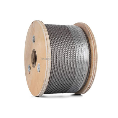 Σιδηρόπλεγμα από χάλυβα ψύξης 6 X 7/6 X 19/6 X 37/6 X 12/6 X 24 Σιδηρόπλεγμα από ανοξείδωτο χάλυβα για ανελκυστήρα / γερανό / θαλάσσιο AiSi Standard