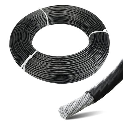 Δαχτυλίδι από μη κραματοποιημένο χάλυβα 1.8mm 7x19 για ψυχρή κατεύθυνση PVC επικαλυμμένο σχοινί άλματος ανθεκτικό στη διάβρωση και τον καιρό
