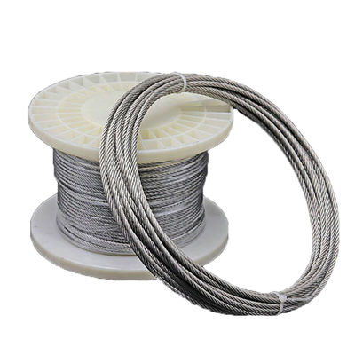Μη κράμα 7x7 Standard Core Stainless Steel Rope Wire Marine Decking Railing Cable 50 ft Length with Crimp Sleeves 316