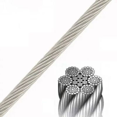 Σύρματα μη περιστρεφόμενα 1x19 Guy Wire Galvanized Braided Anti Twisting High Tensile Steel Wire Rope Γερμανία DIN Standard Bright Aircraft Steel Cable