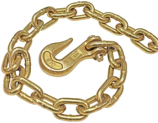 Κίτρινο Ζινκ Μεταφορέα Ατσάλι Link Chain Clevis Grab Hook Metal Link Chain